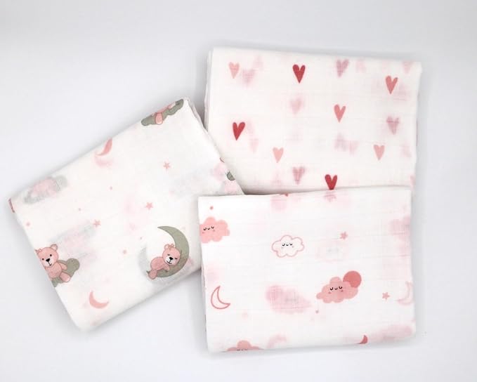 100% Muslin Cotton Baby Receiving Cloths, 27x27 in, Soft & Gentle - Image 3