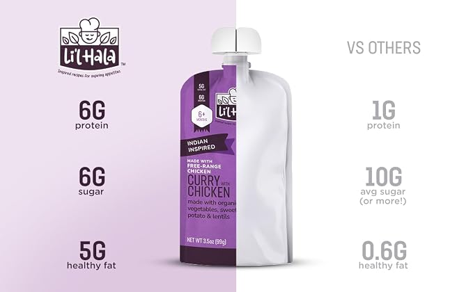 Li’l Hala Curry Chicken Baby Food Pouches – Free-Range Chicken & Organic - Image 5