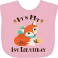 inktastic 1st Birthday Woodland Fox Baby Bib by Inktastic
