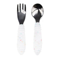 Bumkins Toddler Utensils, Kids Size Fork and Spoon Set, Silicone and by Bumkins
