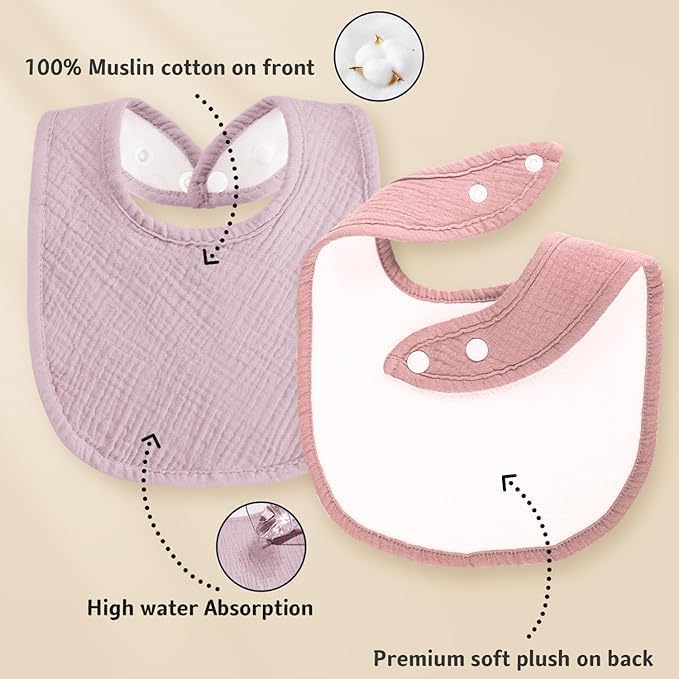 Muslin Baby Bibs Cotton Baby Drool Bandana Bibs - Image 10