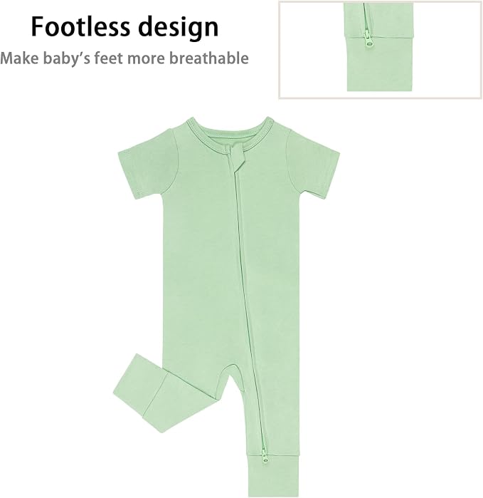 GUISBY Footless Short Sleeve Baby Pajamas - Image 5