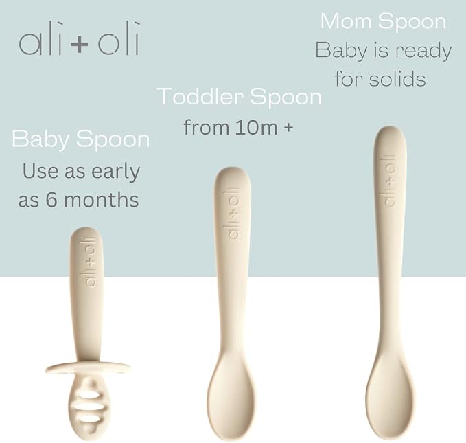 Ali+Oli 3pc Silicone Spoon Set for Baby - Image 5