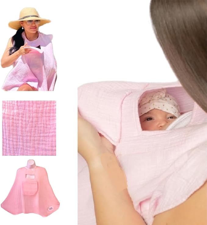 Muslin Nursing Cover for Baby Breastfeeding –Peekaboo Window -100% Breathable - Image 4
