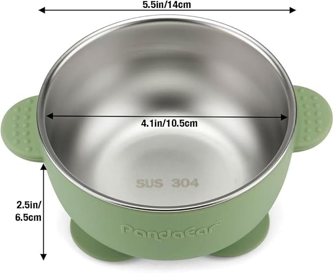 PandaEar 3 Pack Stainless Steel Baby Suction Bowls, Non-Slip Child Food Bowl - Image 6