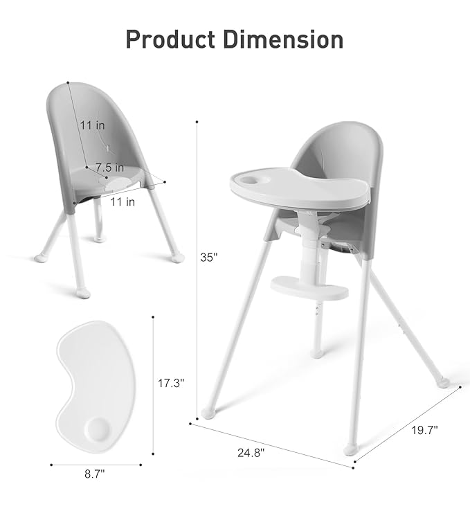Funny Supply 3-in-1 Cute Folding High Chair, High Chairs - Image 5
