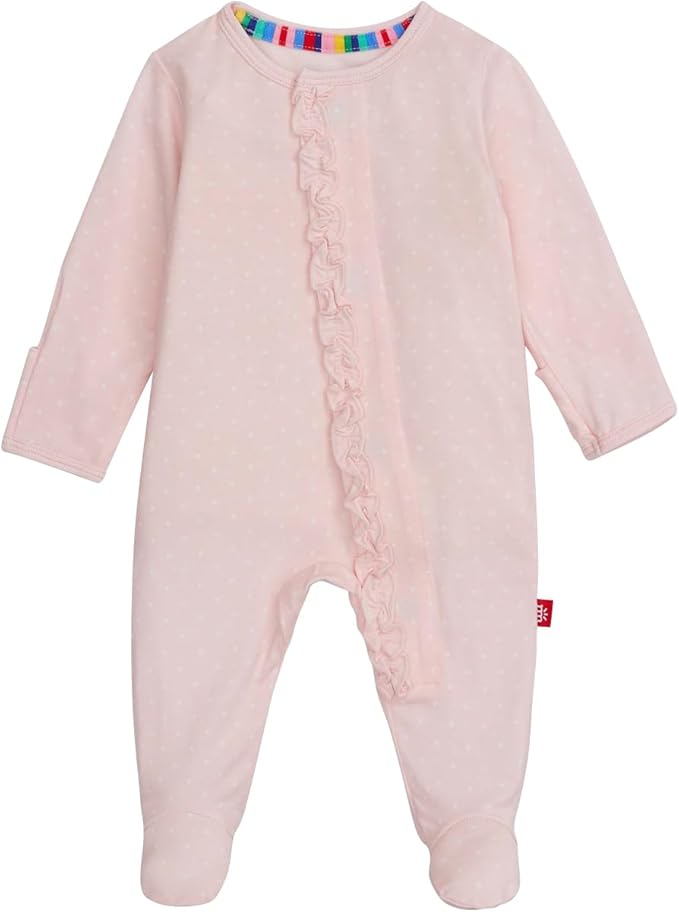 Magnetic Me Girls Modal Magnetic Baby Footie Pajamas | Silky Soft Modal Fabric by magneticme