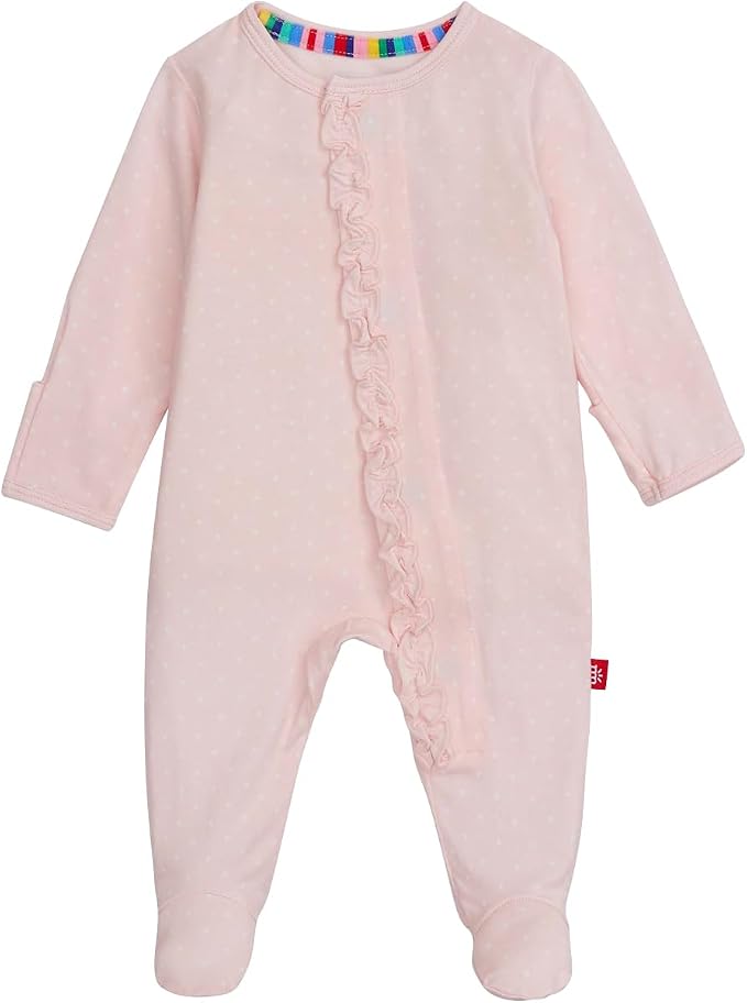 Magnetic Me Girls Modal Magnetic Baby Footie Pajamas | Silky Soft Modal Fabric by magneticme
