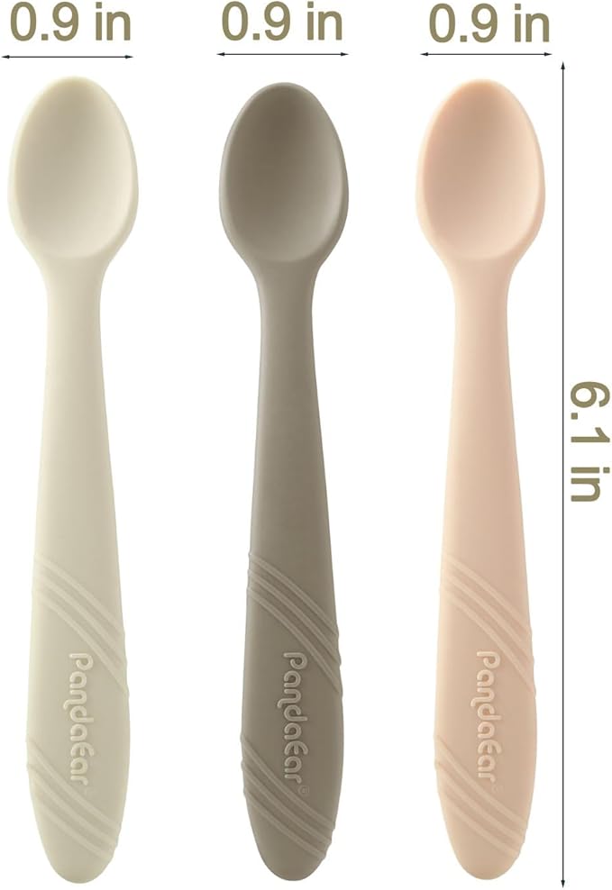 PandaEar 5 Pack Silicone Baby Spoons Self Feeding 4 6 Months, Baby Food Feeding - Image 3