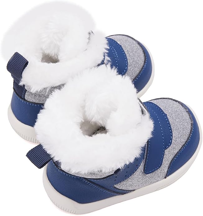 BMCiTYBM Toddler Baby Winter Snow Boots Boy Girl Faux Fur Warm Non Slip First - Image 5