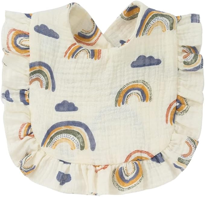 4 PACK Solid Muslin Baby Drool Bibs Set - Image 4