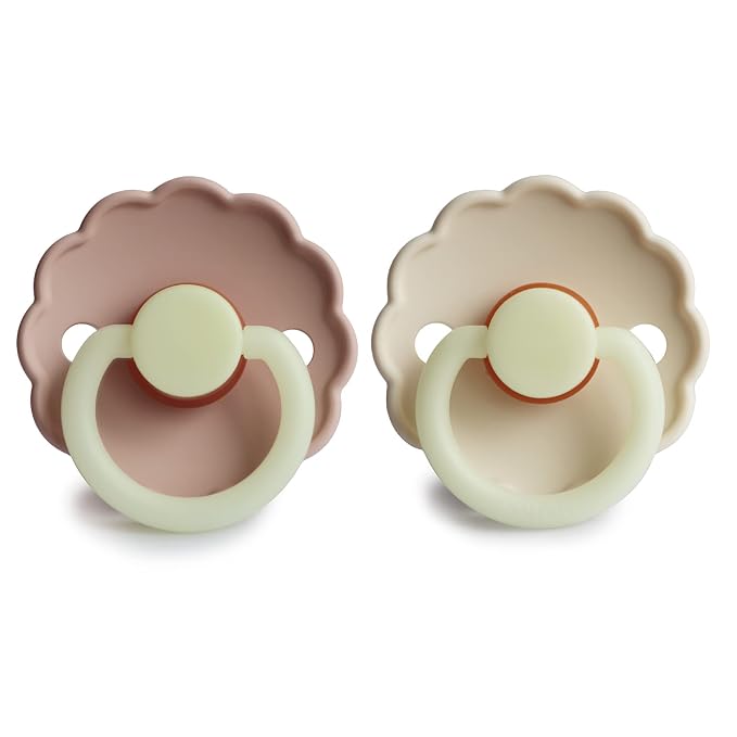 FRIGG Daisy Night Natural Rubber Baby Pacifier | Made in Denmark | BPA-Free - Image 2