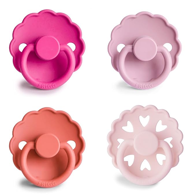 FRIGG SilkySoft Silicone Baby Pacifier 4-Pack Rosy Romance | Made in Denmark | - Image 2