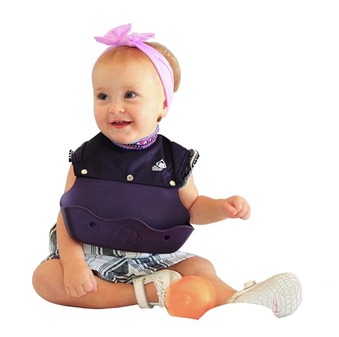 Only High Neck Baby Bib Made from Premium Food-Grade Silicone by TheLittleMonkeyCompany