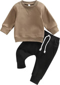 Toddler Baby Boy Clothes Solid Color Long Sleeve Crewneck Sweatshirt Top Casual by MABABY