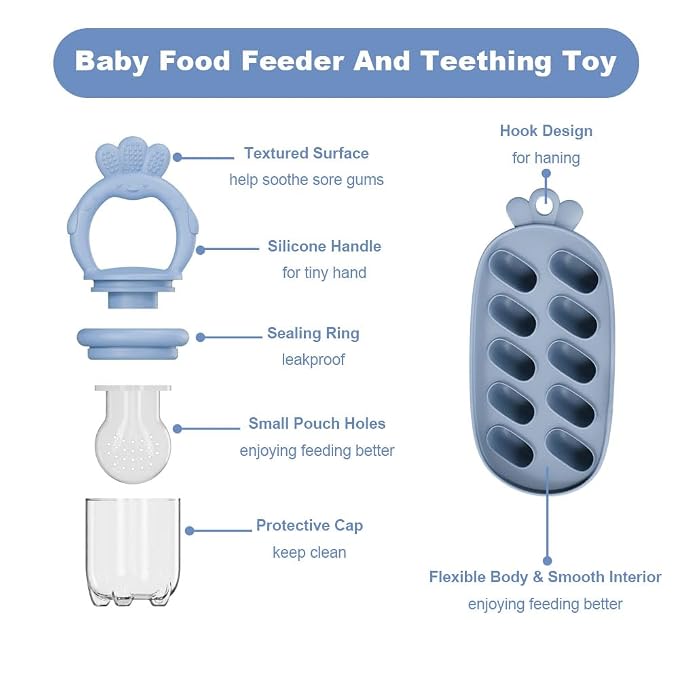 Baby Food Fruit Feeder, Breastmilk Baby Popsicle Molds, Silicone Teether - Image 2