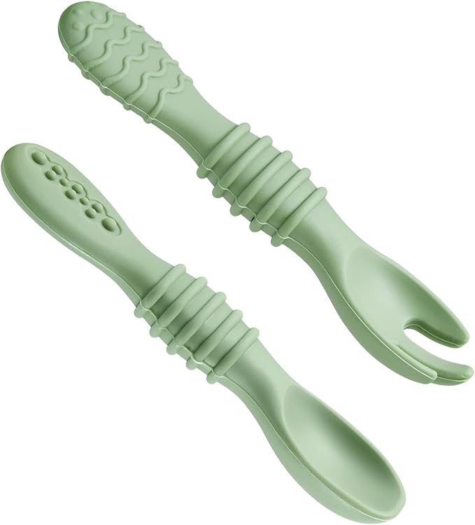 PandaEar 6 Pack Silicone Baby Spoons & Forks | Baby Feeding Set Self Feeding - Image 4