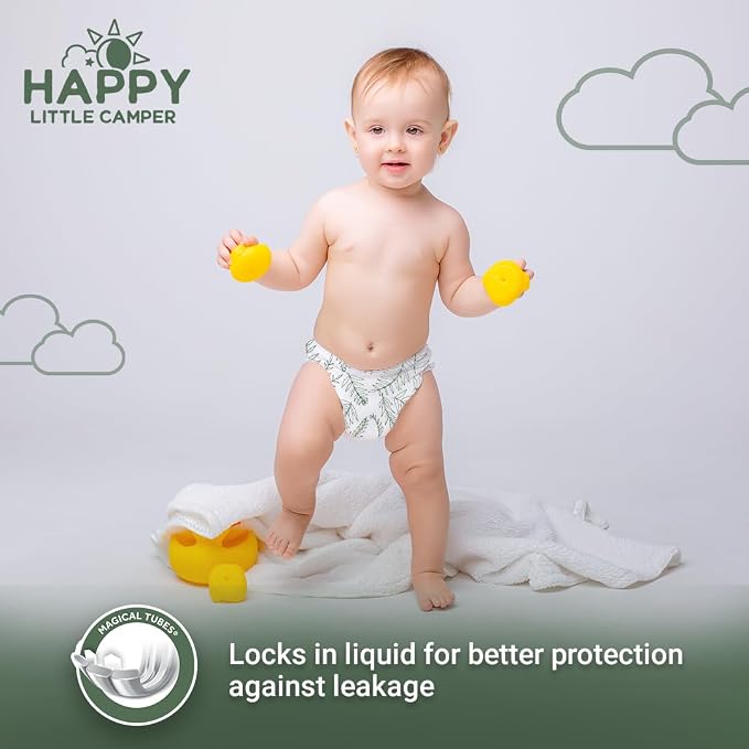 Happy Little Camper Ultra-Absorbent Natural Baby Diapers Size 3 - Image 2