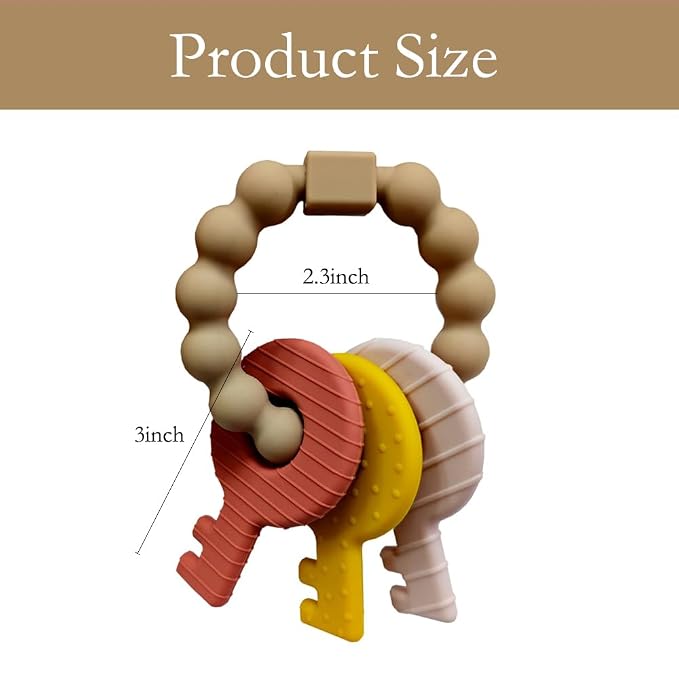 Baby Keys Teether Toys, Silicone Teething Toys - Image 3