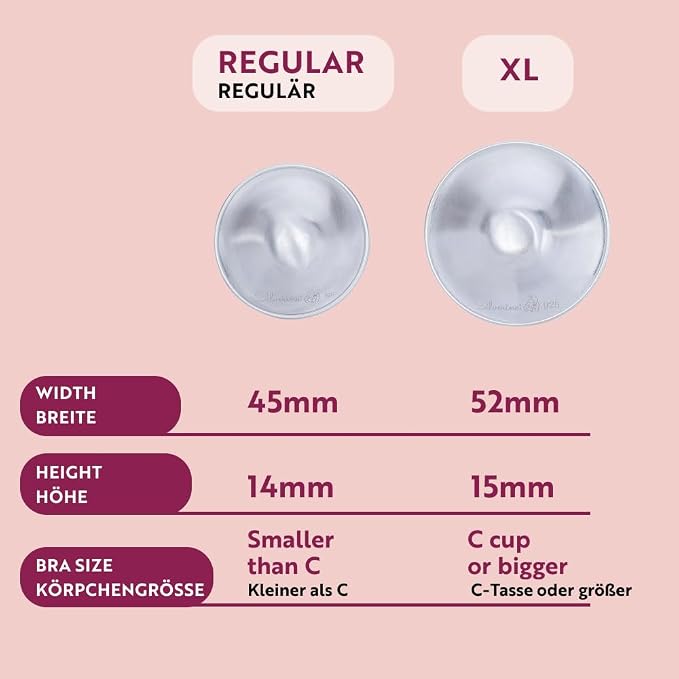 Set of 2 Silver Breastfeeding Caps, Nipple Shield Suitable - Image 4