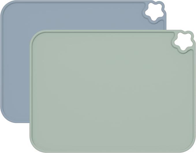 Silicone Placemat for Kid Stain-Proof Non-Slip Toddle， Reusable Portable，Heat by Login+Life