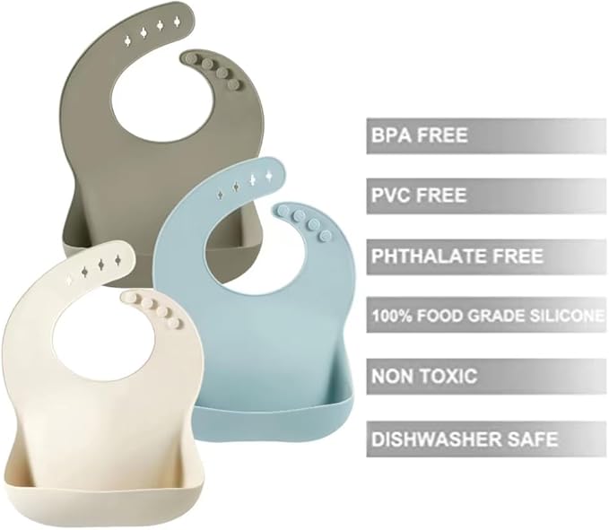 PandaEar Silicone Baby Bibs Set of 3 - Image 6