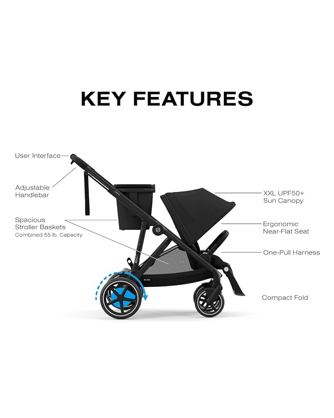 Cybex e-Gazelle S Electronic Assist Stroller – Gazelle S Single-to-Double - Image 4