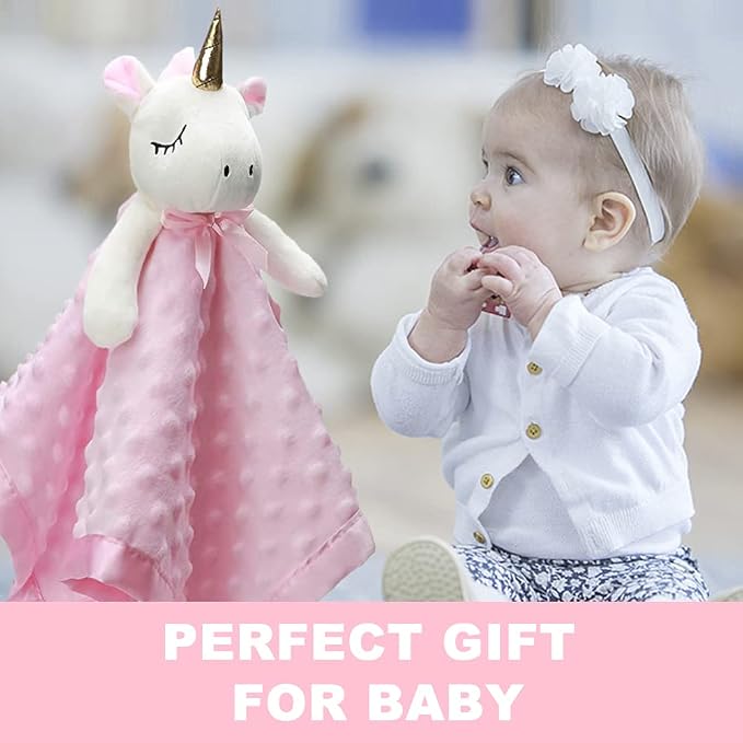 Pro Goleem Unicorn Loveys for Babies Soft Plush Pink Security Blanket for Girls - Image 3