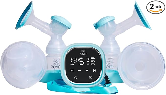 Zomee Z2 Double Electric Breast Pump, Hands Free Pumping Hospital Grade 3 Modes by Zomee