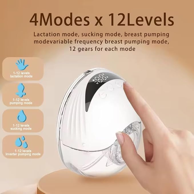 Wearable Electric Breast Pump, Variable Frequency, 4 Modes, Anti-Backflow Design - Image 3