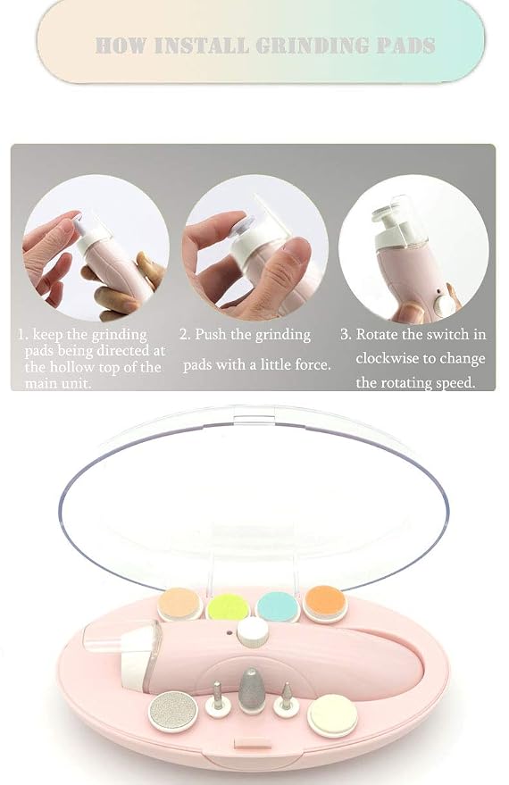 Rechargeable Baby Nail File, Fansidi Electric Baby Nail Trimmer - Image 7