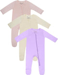 Jimonda Baby Romper Boys Girls Bamboo Pajamas 2-Way Zipper Footed Unisex Zip-Up by JimondaBaby