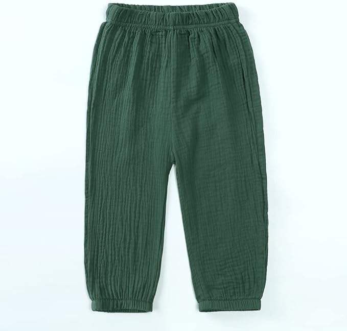 MYGBCPJS Baby Boys Girls Cotton Linen Trousers Kids Casual Ankle Pants Loose - Image 3