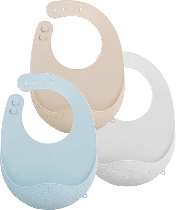 PandaEar 3 Pack Super Light Silicone Baby Bib by PandaEar