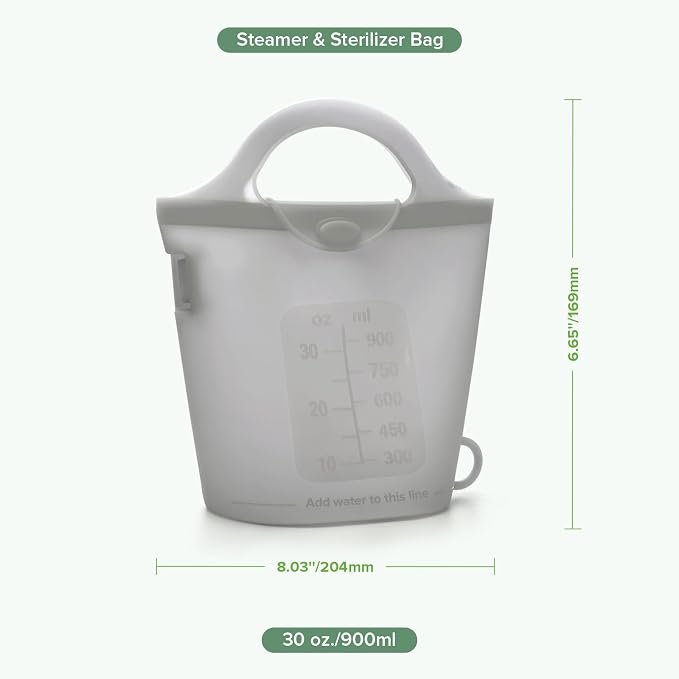 Haakaa Silicone Travel Microwave Steamer & Steriliser Bag, 30oz/900ml Reusable - Image 9