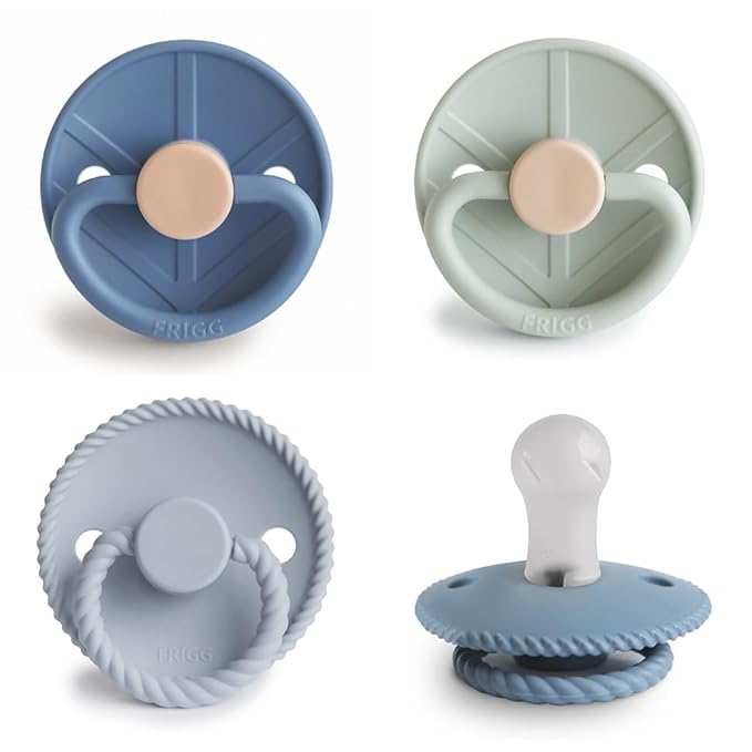 FRIGG SilkySoft Silicone Baby Pacifier 4-Pack Skyline Serenity | Made in by mushie