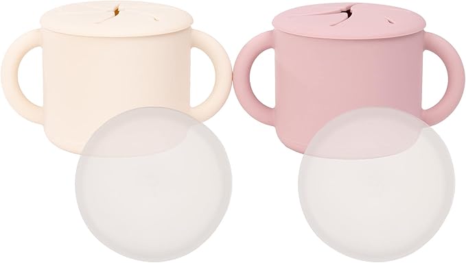 WeeSprout Snack Containers, Food Grade Silicone Cups, Spill-Proof Tops by WeeSprout
