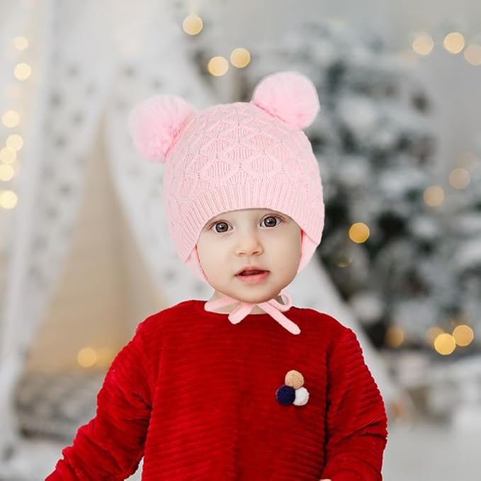 Labeol Baby Hats, Soft Warm Winter Knit Baby Beanie Hat - Image 6