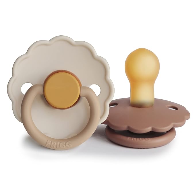 FRIGG Daisy Natural Rubber Baby Pacifier | Made in Denmark | BPA-Free 2-Pack by mushie