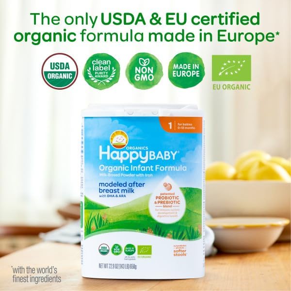 Happy Baby Organics Stage 1 Infant Formula, 0 12 Months, Milk Based Organic - Image 2