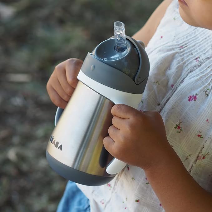 BEABA Stainless Steel Straw Sippy Cup, Insulated Toddler Cups Spill Proof - Image 8