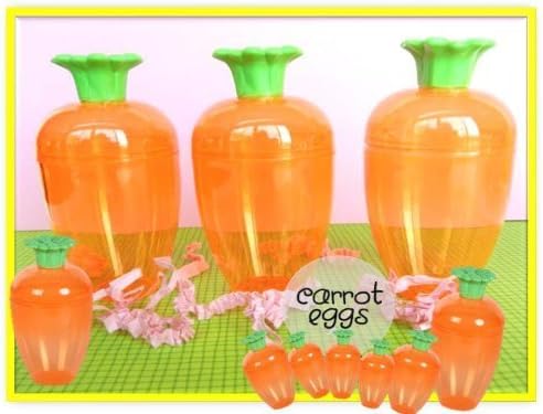 Easter Happy Basket Kids Toddlers Children Pre Made Eggs Clear Carrot Shaped - Image 2