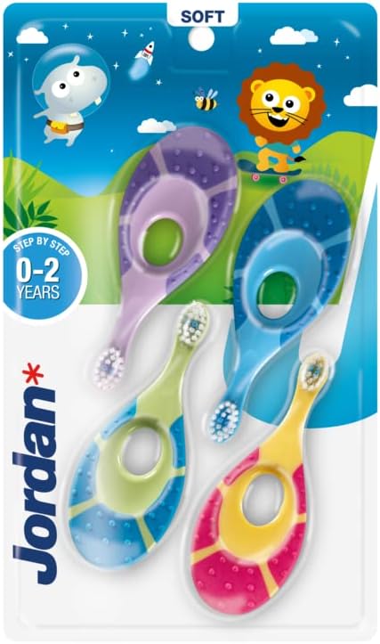 Jordan* | Step 1 Baby Toothbrush | 0-2 Years, Soft Bristles, BPA Free | Green & - Image 2
