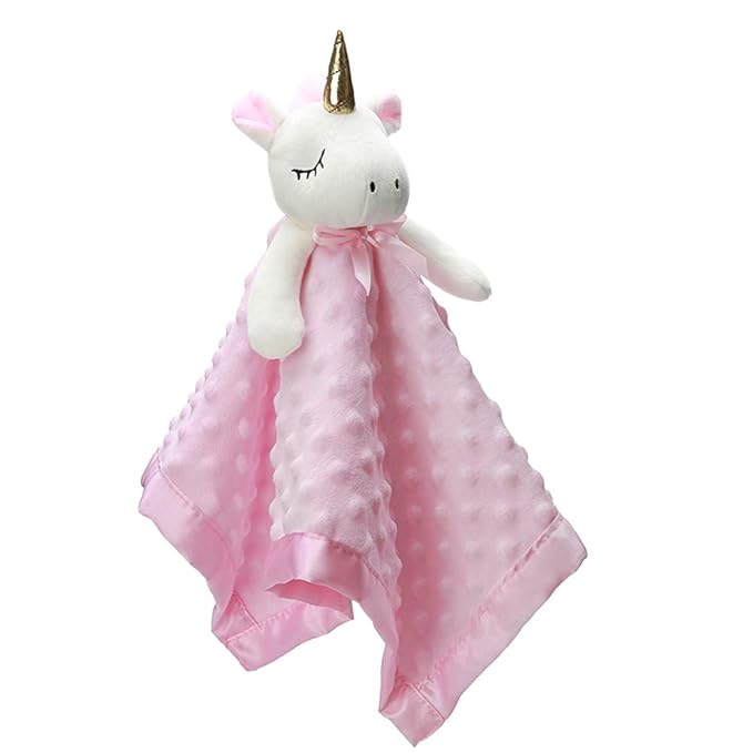 Pro Goleem Unicorn Loveys for Babies Soft Plush Pink Security Blanket for Girls by ProGoleem