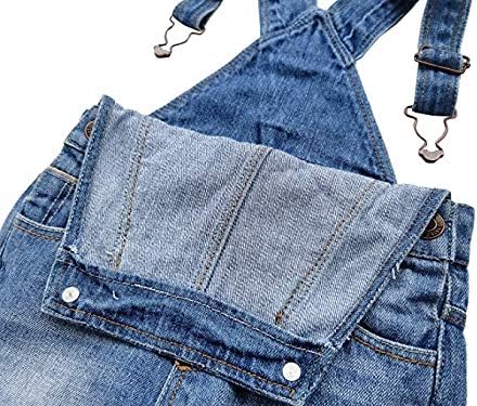 KIDSCOOL SPACE Baby Toddler 2 Buttons Adjustable Straps Fashion Jean Overall - Image 6