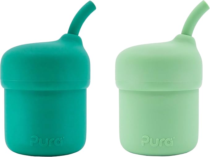 Pura my-my Silicone Straw Cup| Spill Proof, Food Grade Silicone, Plastic-Free | by Pura