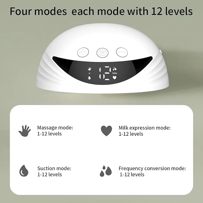 Wearable Electric Breast Pump, Variable Frequency, 4 Modes, Anti-Backflow Design - Image 7