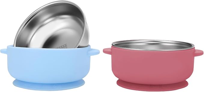 2 Pack Stainless Steel Baby Bowls by Wesketch