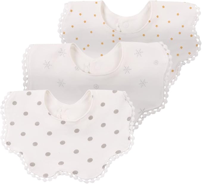 Bamery Baby Bandana Bibs White Cotton Drool Bibs by Bamery