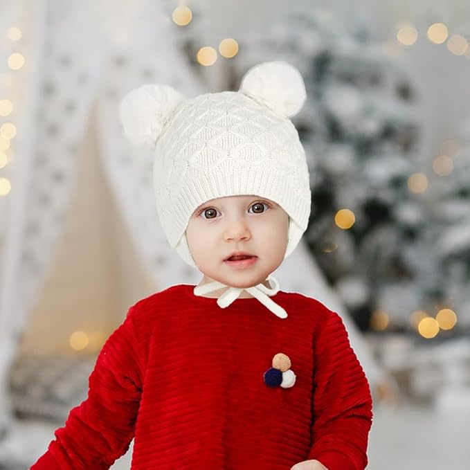 Labeol Baby Hats, Soft Warm Winter Knit Baby Beanie Hat - Image 6